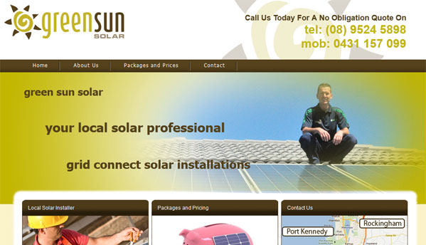 Greensun Solar - Small Business Website - Rockingham