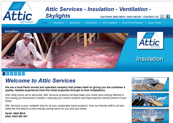 Attic Services - Small Business Website - Mandurah